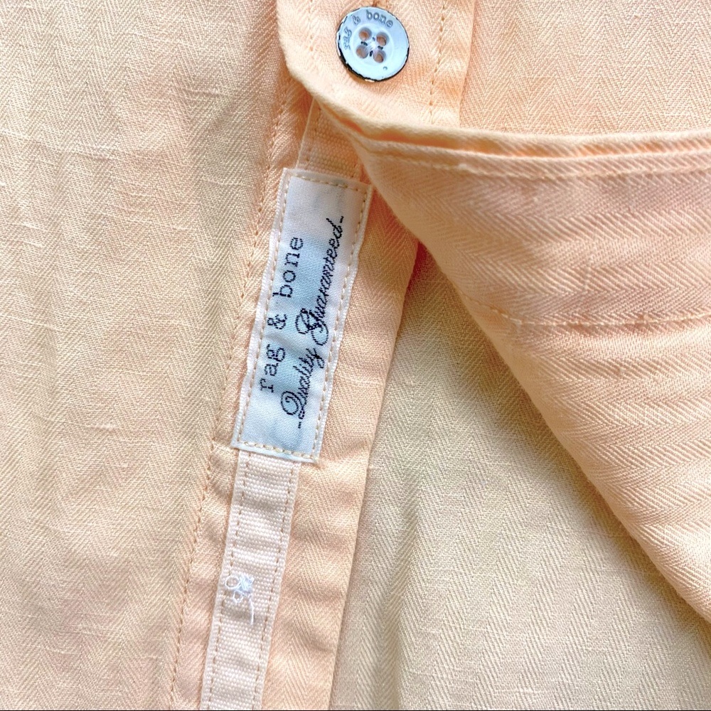 Rag & Bone Fit 2 Tomlin Linen Shirt in Peach - Picture 8 of 16
